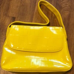 Yellow patent leather non brand purse